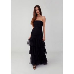 Fame & partner Strapless Tiered Gown